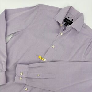 Awearness Kenneth Cole Dress Shirt Mens 15 34/35 Purple Stripe Cotton Teacher